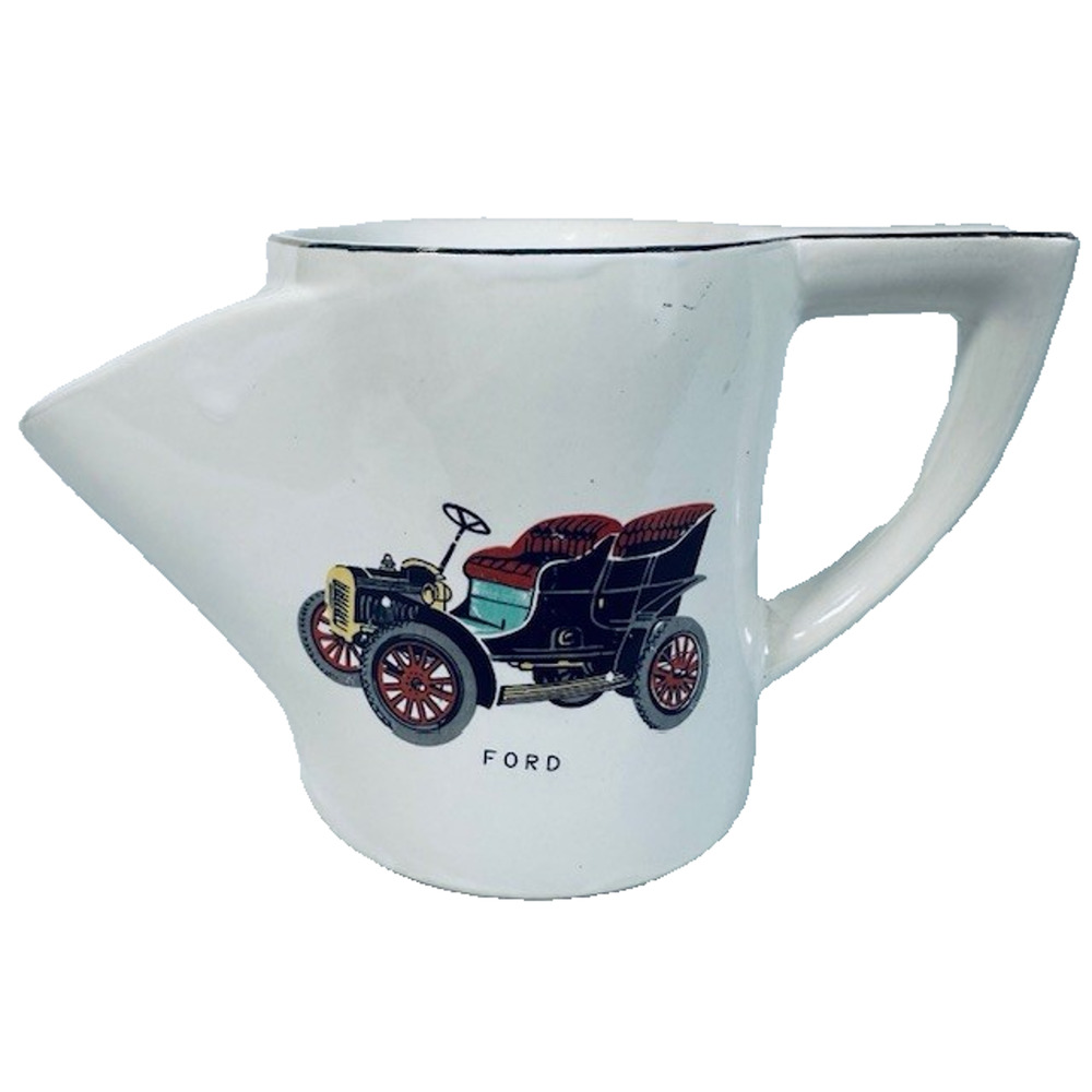 Vintage Shaving Scuttle Mug Classic Ford / Cadillac Car Design Advertising